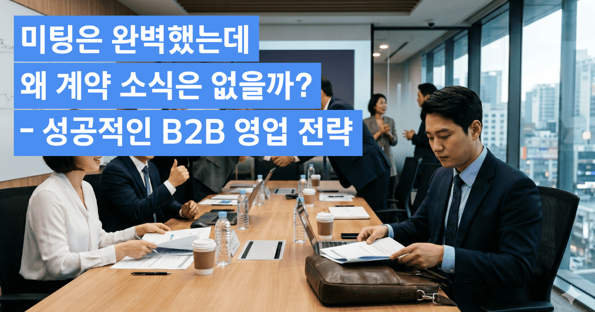 미팅은 완벽했는데 왜 계약 소식은 없을까? (성공적인 B2B 영업 전략)